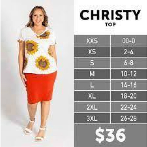 LuLaRoe Floral Christy T V-Neck Top - Picture 3 of 3